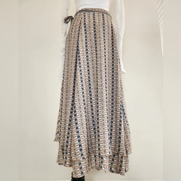 Women’s Free People Wrap Skirt Geometric Mylticolored MIDI Boho Calm 6 - Picture 7 of 9